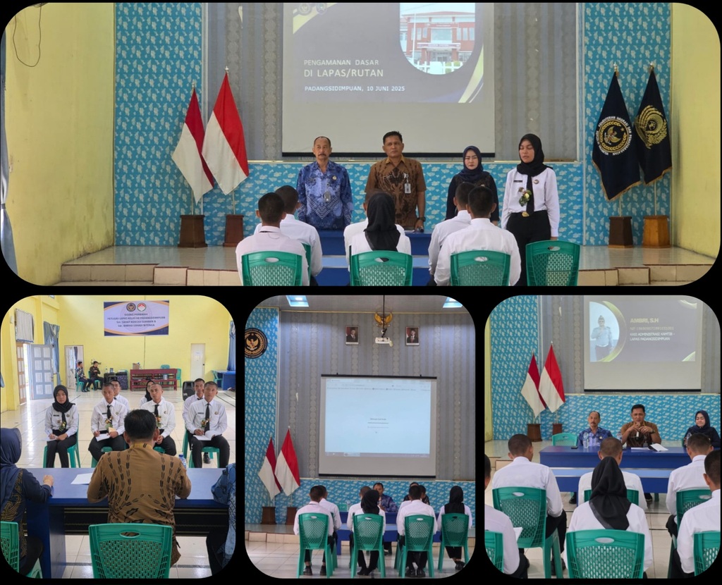 Kasi Kamtib, Ambri, SH, Kasubsi Peloporan dan Tata Tertib, Shinta Harahap, Dan Kasubsi Keamanan, Rustino,SH.Berikan Arahan kepada CASN Terkait Pengamanan Dasar Didalam Lapas.