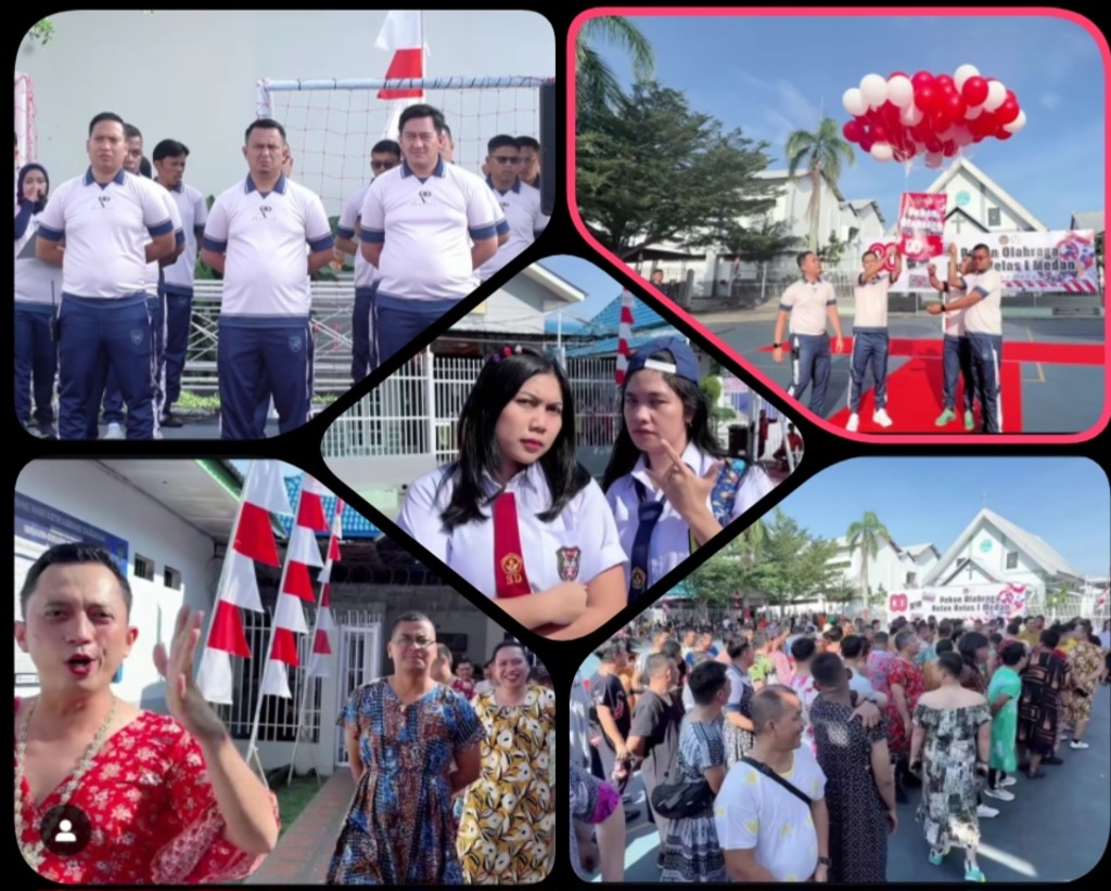 Karutan I Medan Andi Surya, Beserta Pejabat Staf Struktural Dan Warga Binaan Menggelar Pekan Olah Raga, Dalam Rangka Memperingati Hut Ke-80 Republik Indonesia.(Doc/Foto : Rutan Kelas I Medan)